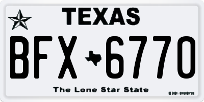 TX license plate BFX6770