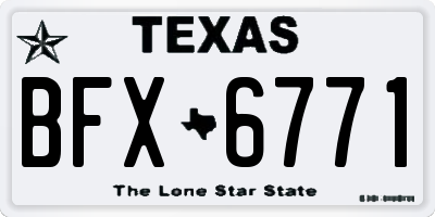 TX license plate BFX6771