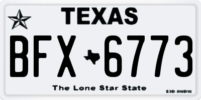 TX license plate BFX6773