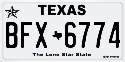 TX license plate BFX6774