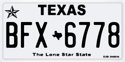 TX license plate BFX6778