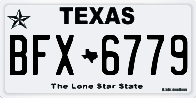 TX license plate BFX6779