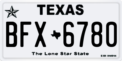 TX license plate BFX6780