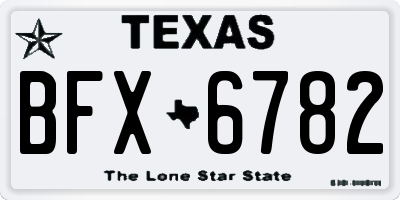 TX license plate BFX6782