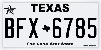 TX license plate BFX6785