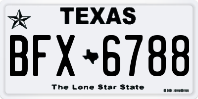 TX license plate BFX6788