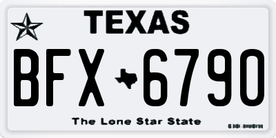 TX license plate BFX6790