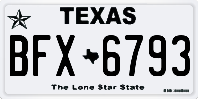 TX license plate BFX6793