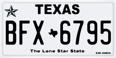 TX license plate BFX6795