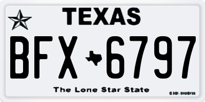 TX license plate BFX6797