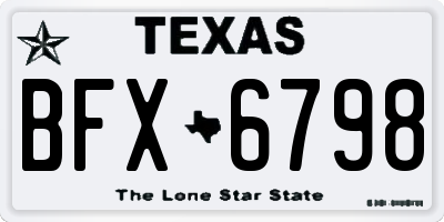 TX license plate BFX6798