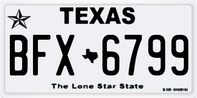 TX license plate BFX6799