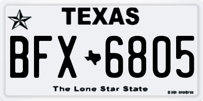 TX license plate BFX6805