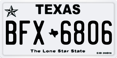 TX license plate BFX6806