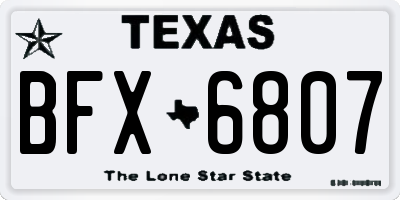 TX license plate BFX6807