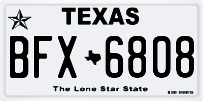 TX license plate BFX6808