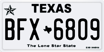 TX license plate BFX6809