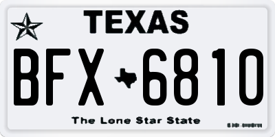 TX license plate BFX6810