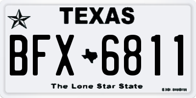 TX license plate BFX6811
