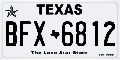 TX license plate BFX6812