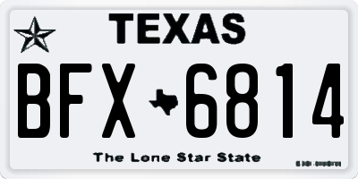 TX license plate BFX6814