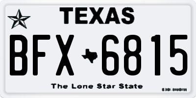 TX license plate BFX6815