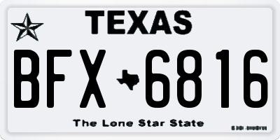 TX license plate BFX6816