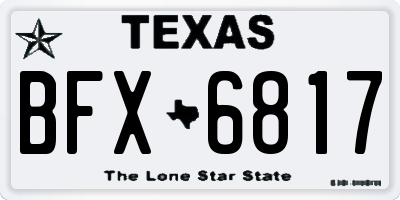 TX license plate BFX6817
