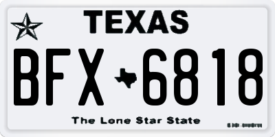TX license plate BFX6818