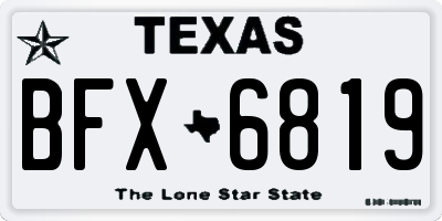 TX license plate BFX6819