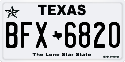 TX license plate BFX6820