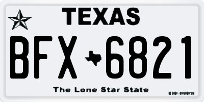 TX license plate BFX6821