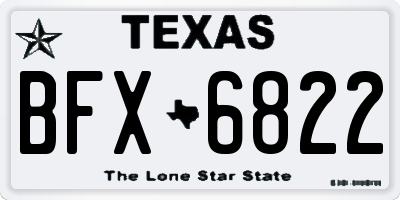TX license plate BFX6822