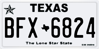 TX license plate BFX6824