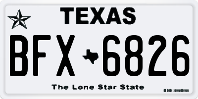 TX license plate BFX6826