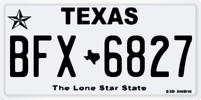 TX license plate BFX6827