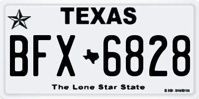 TX license plate BFX6828