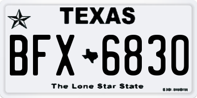 TX license plate BFX6830