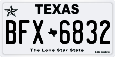 TX license plate BFX6832