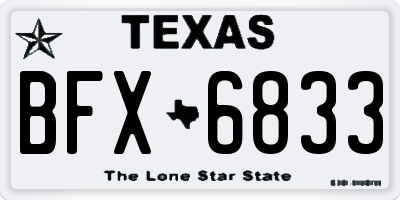 TX license plate BFX6833