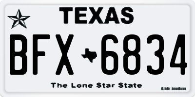 TX license plate BFX6834
