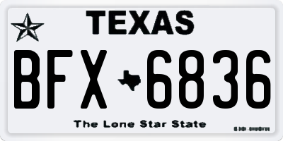 TX license plate BFX6836