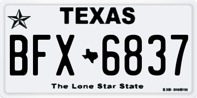 TX license plate BFX6837