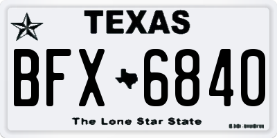 TX license plate BFX6840