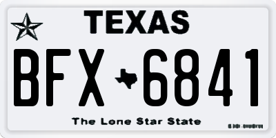 TX license plate BFX6841