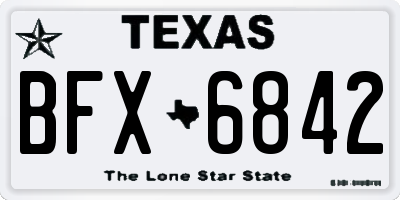 TX license plate BFX6842
