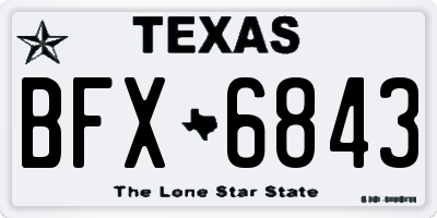 TX license plate BFX6843
