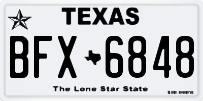 TX license plate BFX6848