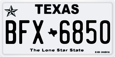 TX license plate BFX6850
