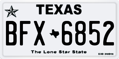 TX license plate BFX6852